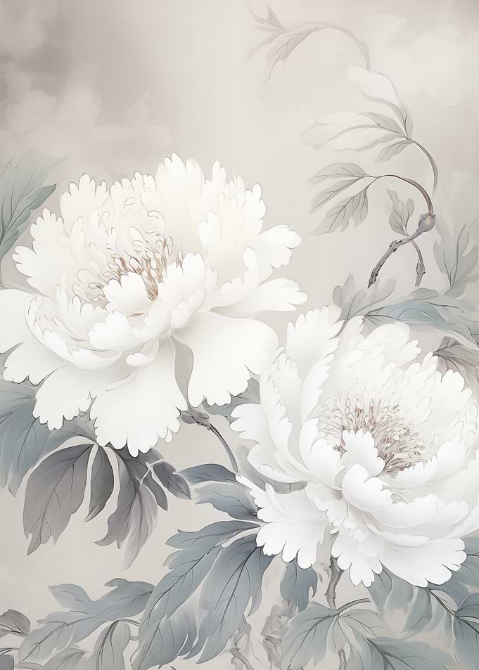 Elegant White Peonies