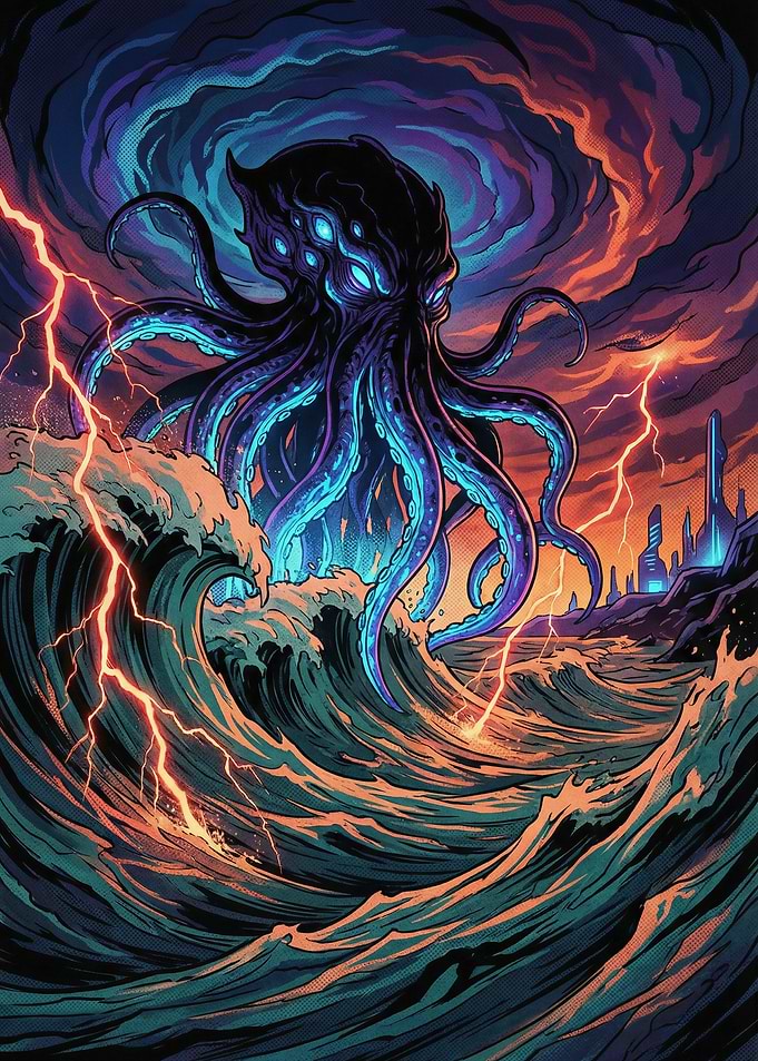 Cosmic Kraken Attacks City