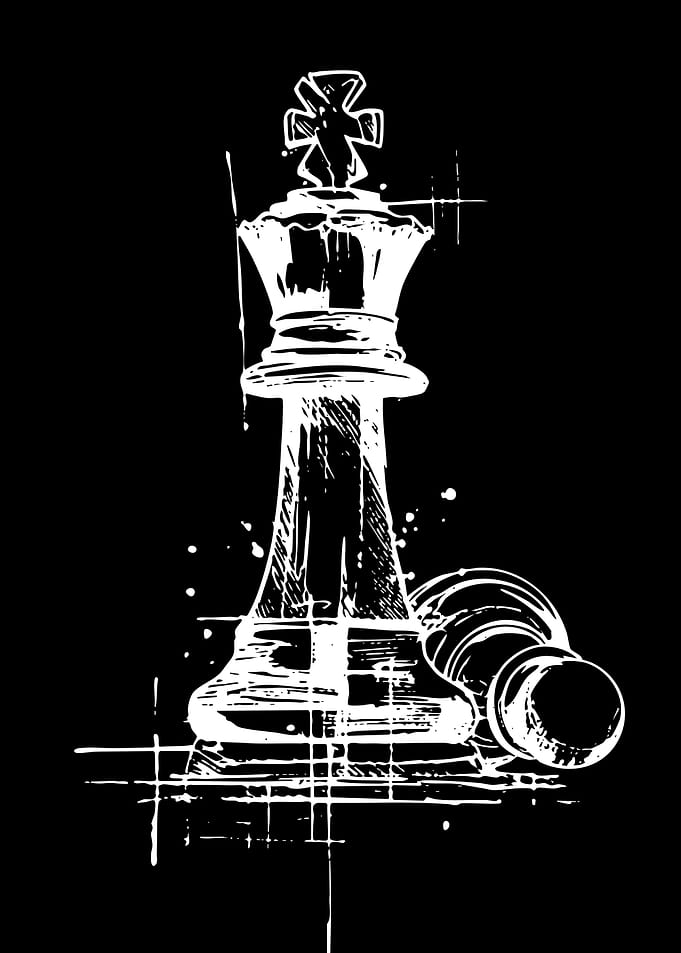 Chess King and Pawn Illustration