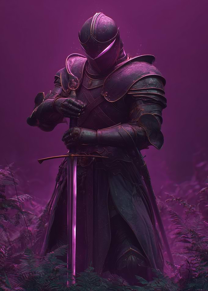 Knight in a Purple Forest