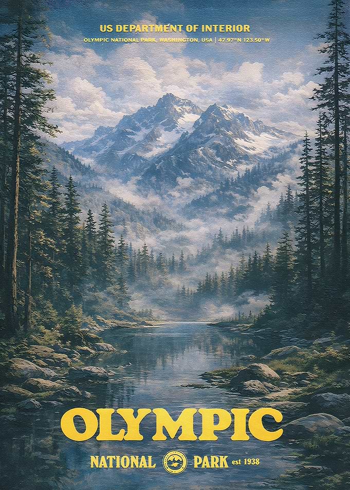Olympic National Park Vintage Poster