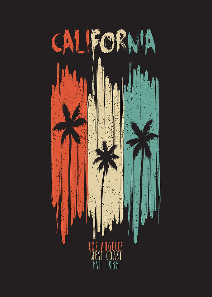 California Palm Trees Vintage Graphic