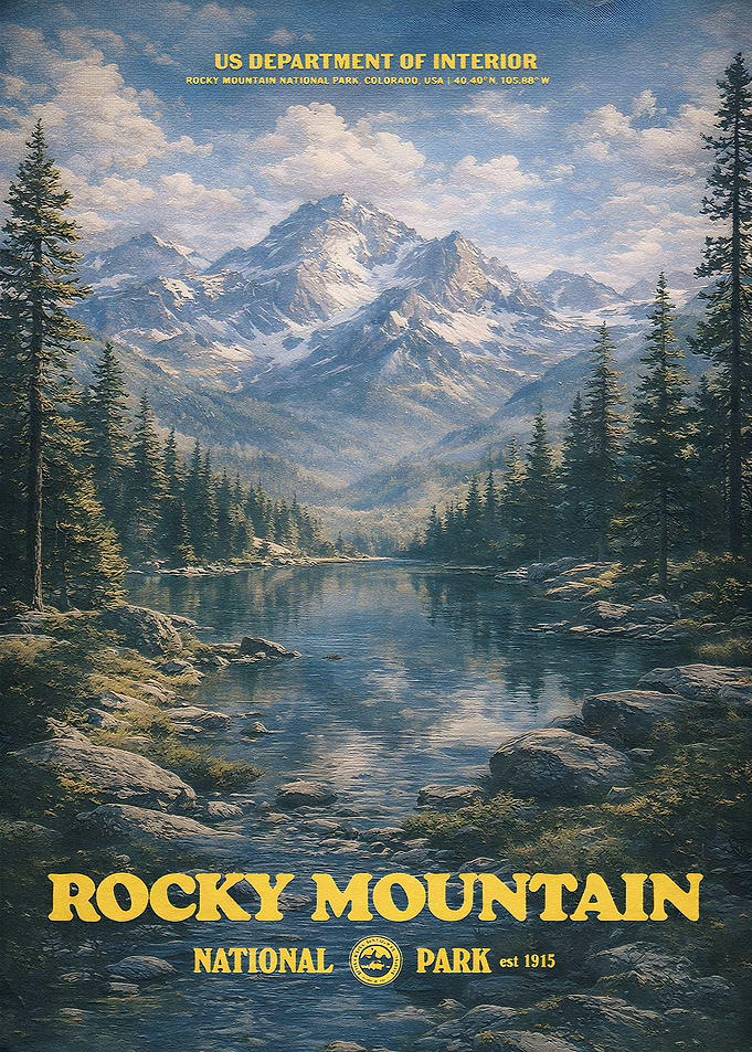Rocky Mountain National Park Vintage Poster
