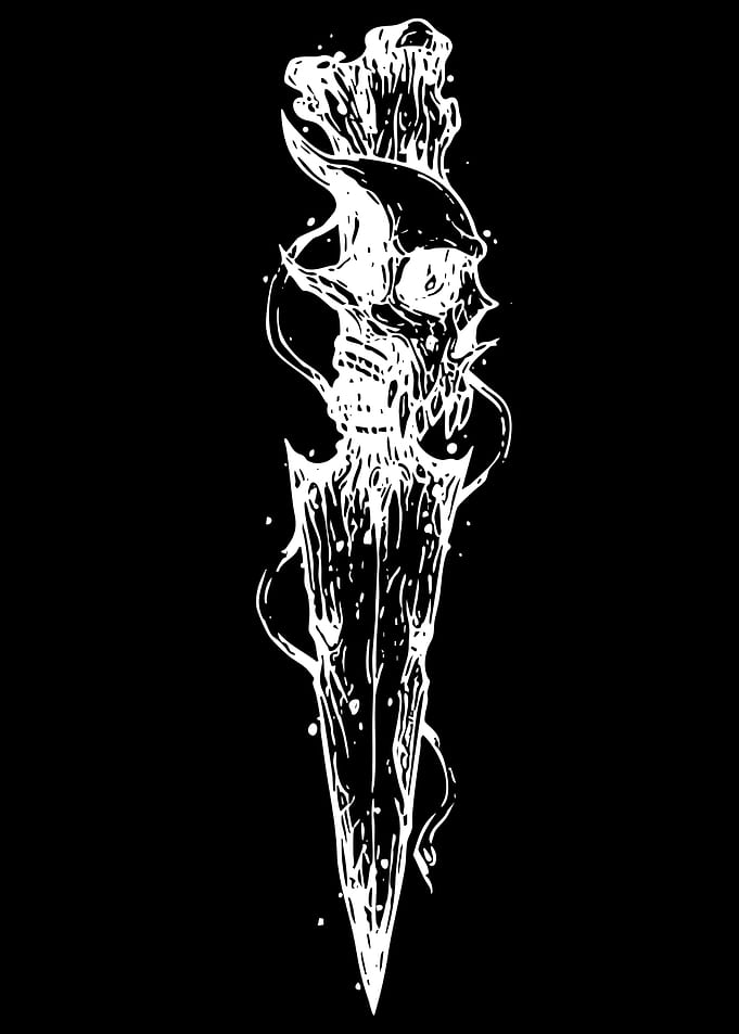 Skull and Dagger Illustration