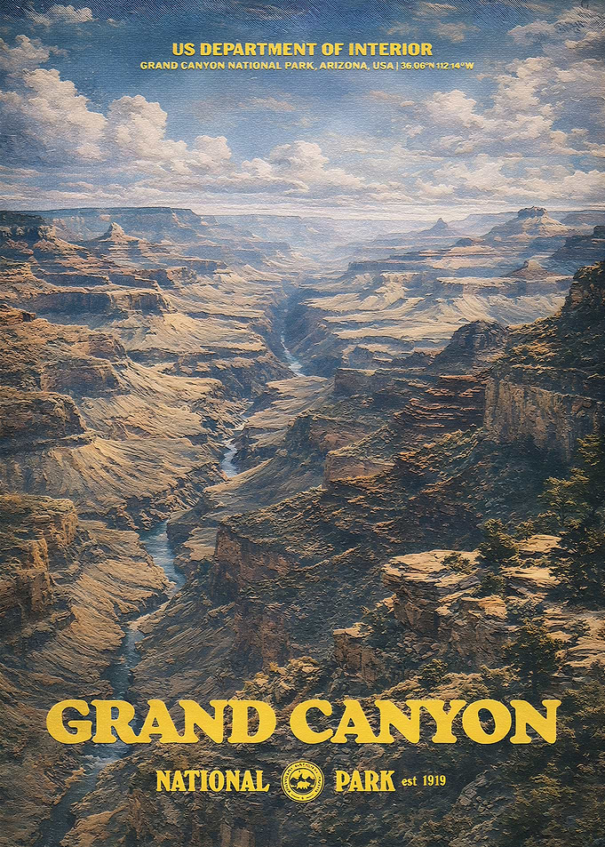 Grand Canyon National Park Vintage Poster