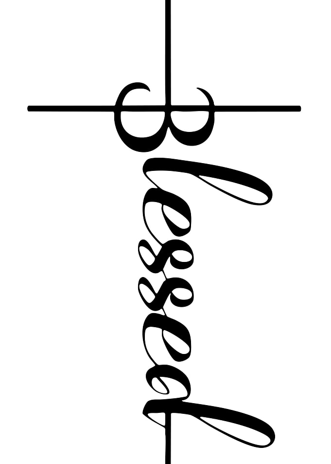 Blessed Cross Text Art