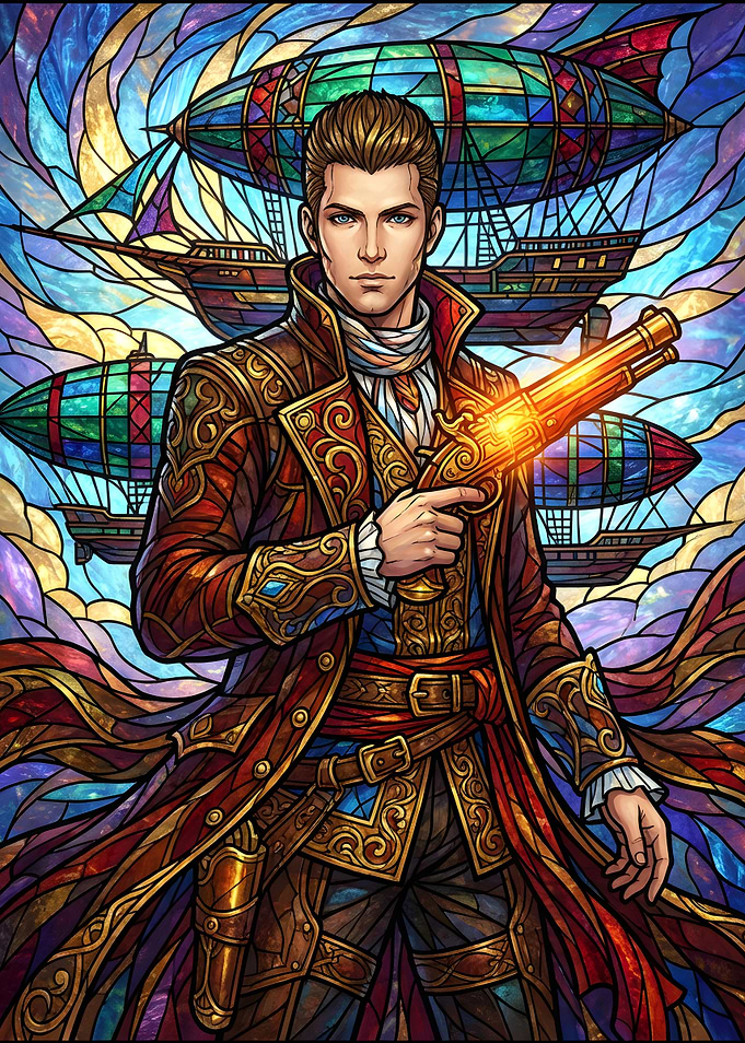 Steampunk Man with Blimps