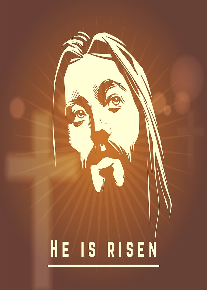 He Is Risen Jesus Illustration