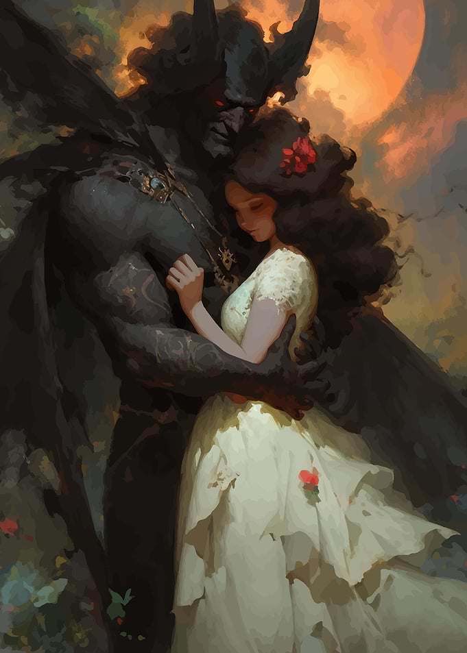 Demon Embracing a Woman