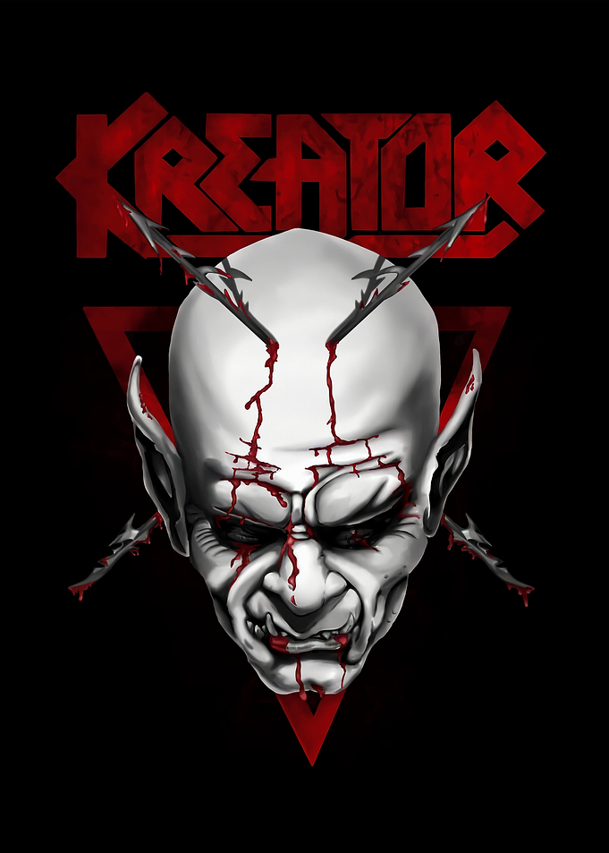 Kreator band logo with demonic skull