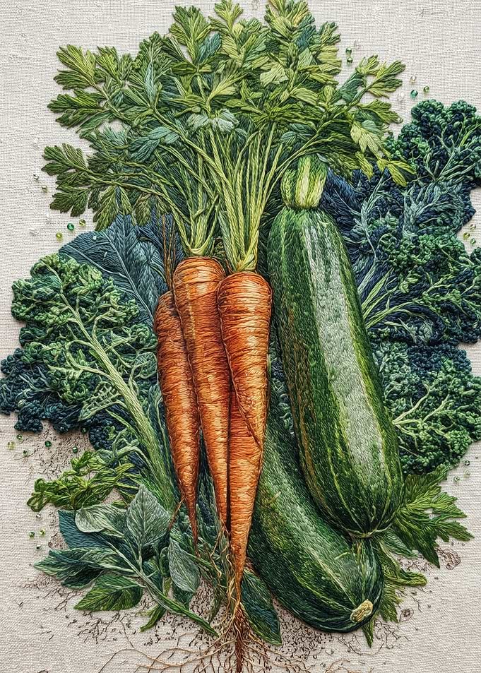 Embroidery of Fresh Vegetables