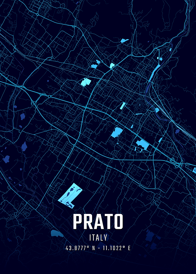 Prato Italy Midnight City Map