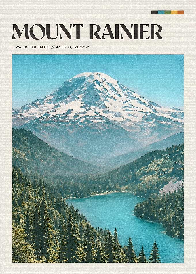 Mount Rainier National Park Poster