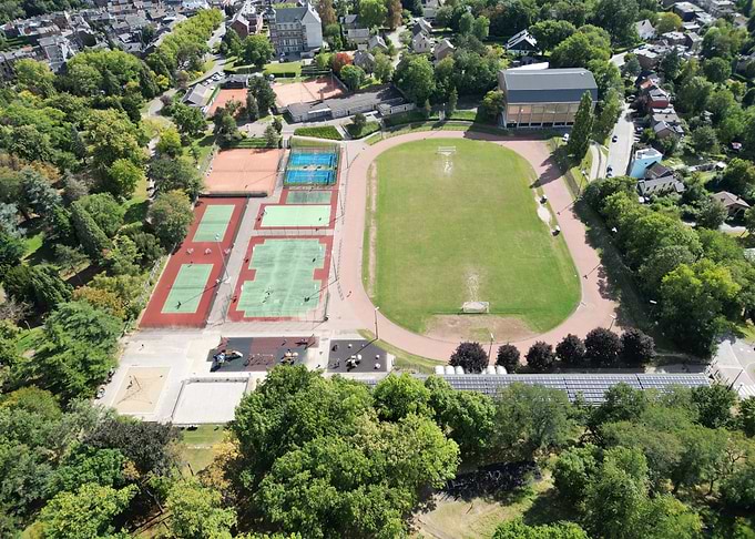 Aerial view of sports complex