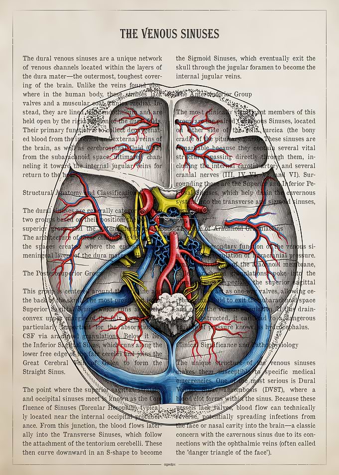 Anatomical Illustration of Venous Sinuses