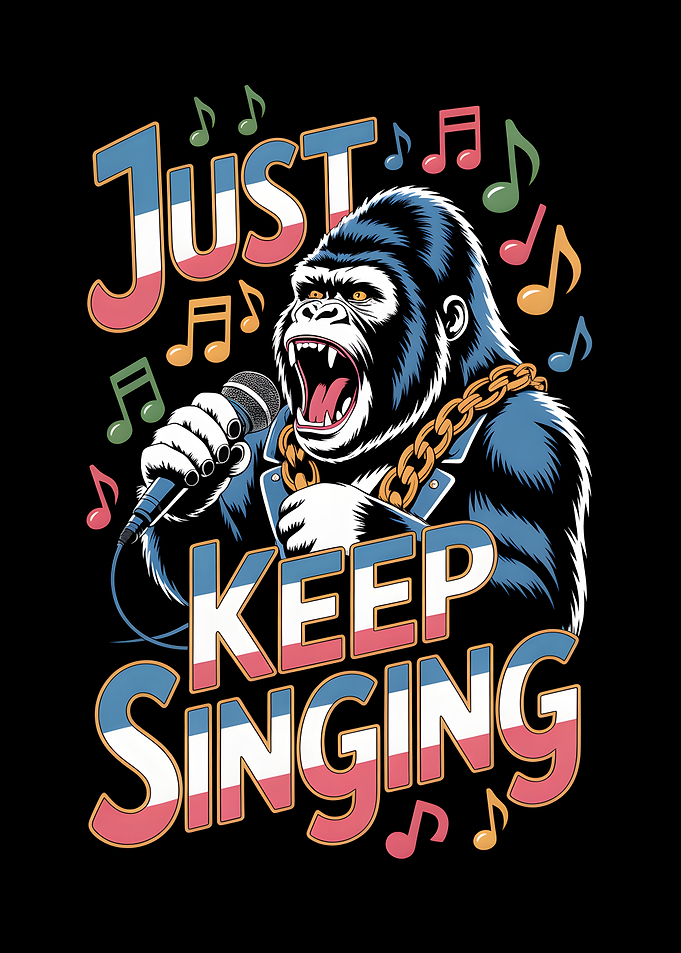 Gorilla Singing with Microphone