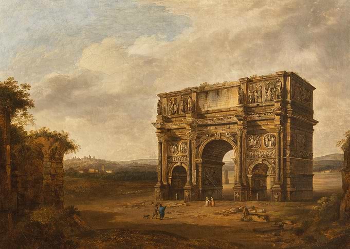 Ancient Roman Arch in a Landscape