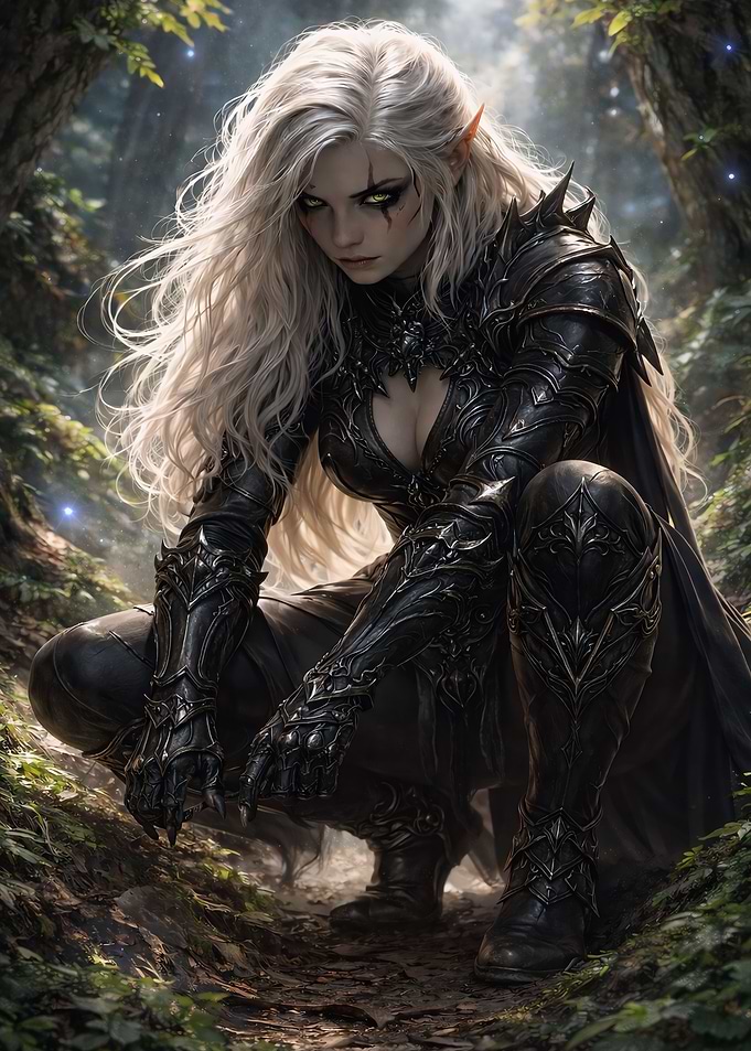 Dark Elf Warrior in Forest