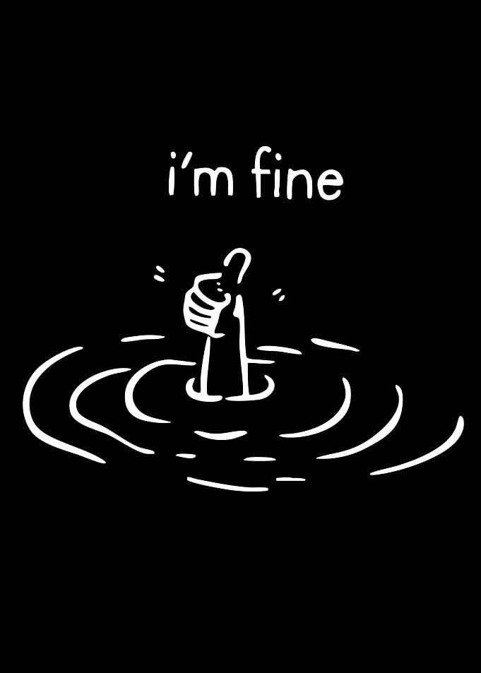 I'm Fine Thumbs Up in Water