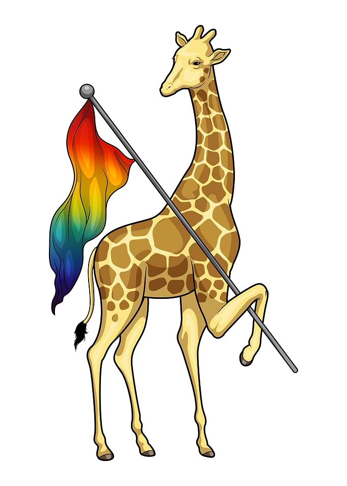 Giraffe Rainbow Flag