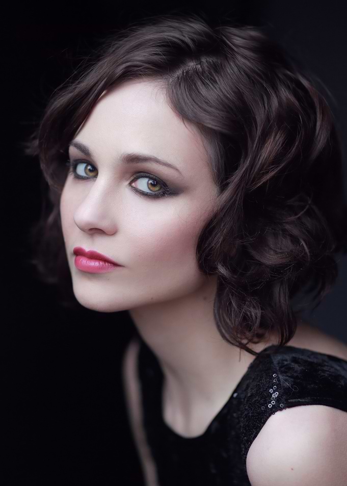 Glamorous Tuppence Middleton with Dark Hair and Red Lips