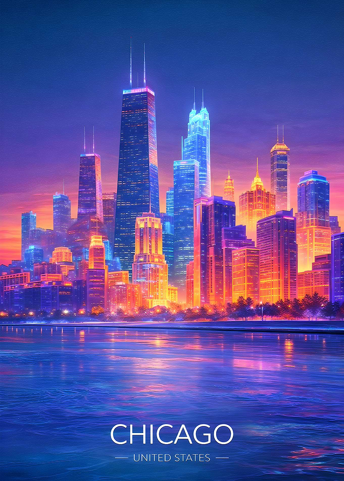 Chicago Skyline at Dusk