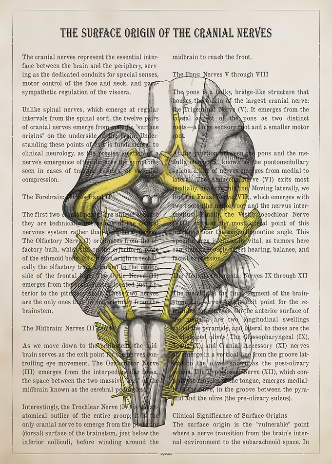 Surface Origin of the Cranial Nerves Anatomy