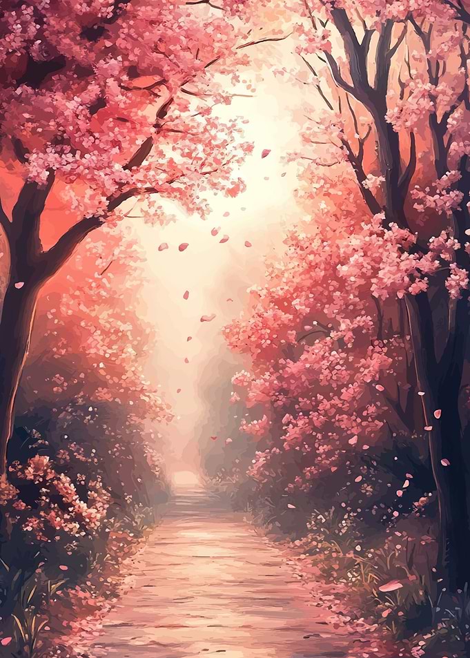 Enchanting Cherry Blossom Path