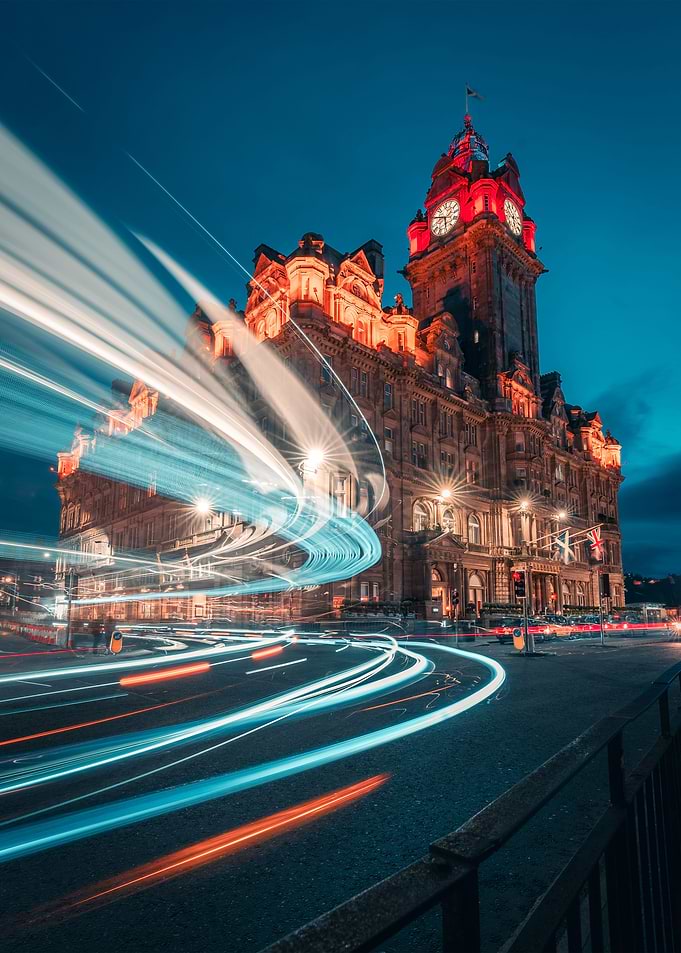Balmoral Edinburgh Clock Tower at Night