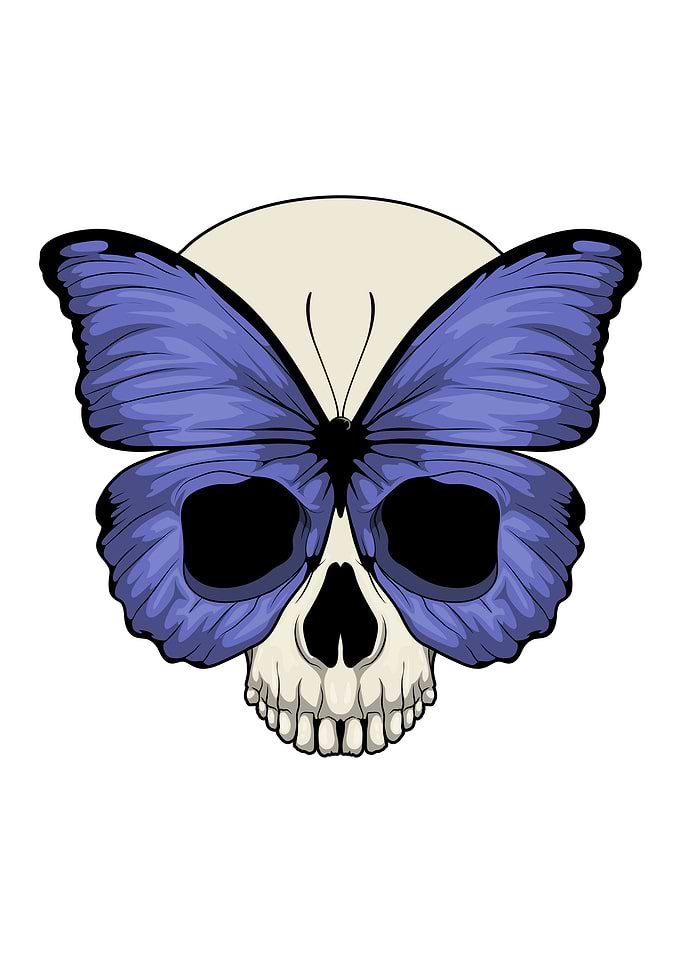 Butterfly Halloween Skull