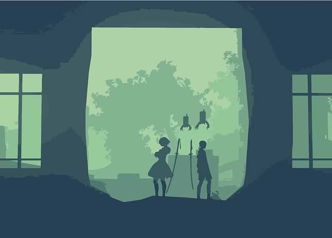 Nier Automata Characters in Forest Setting