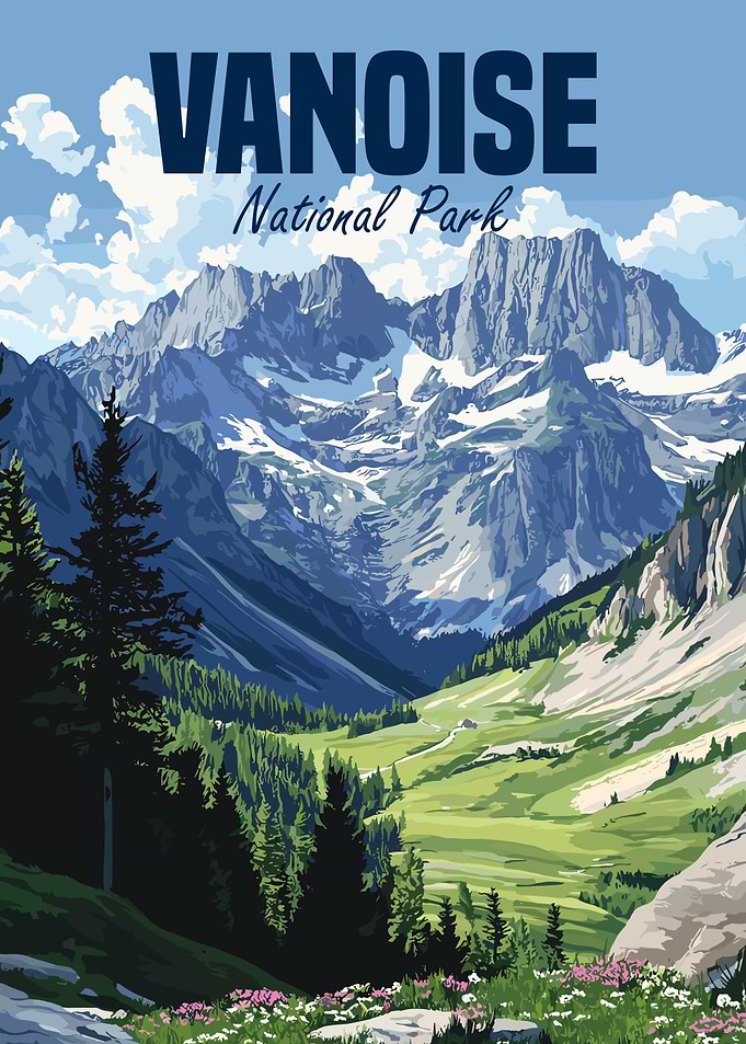 Vanoise National Park Vintage Poster