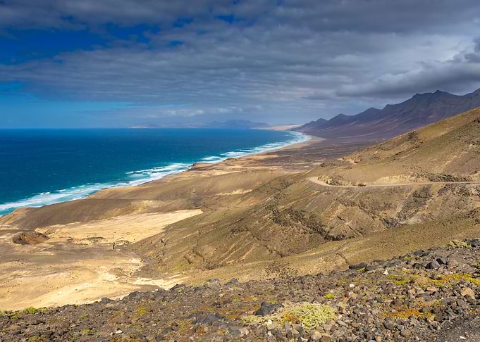 Coastal Mountain Landscape with Ocean, Cofete Beach