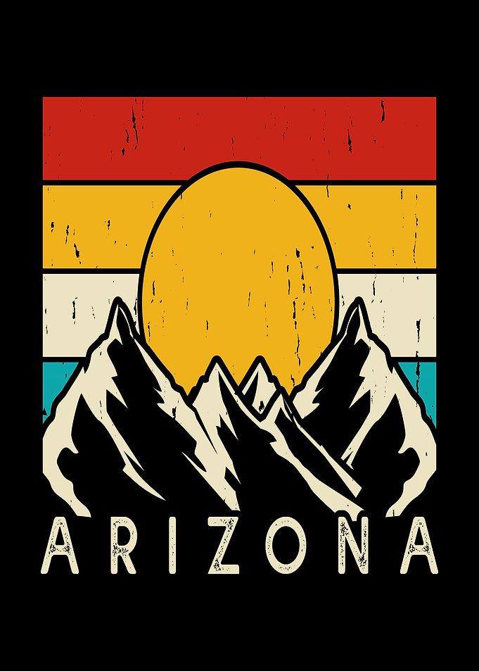 Arizona Retro Mountain Sunset