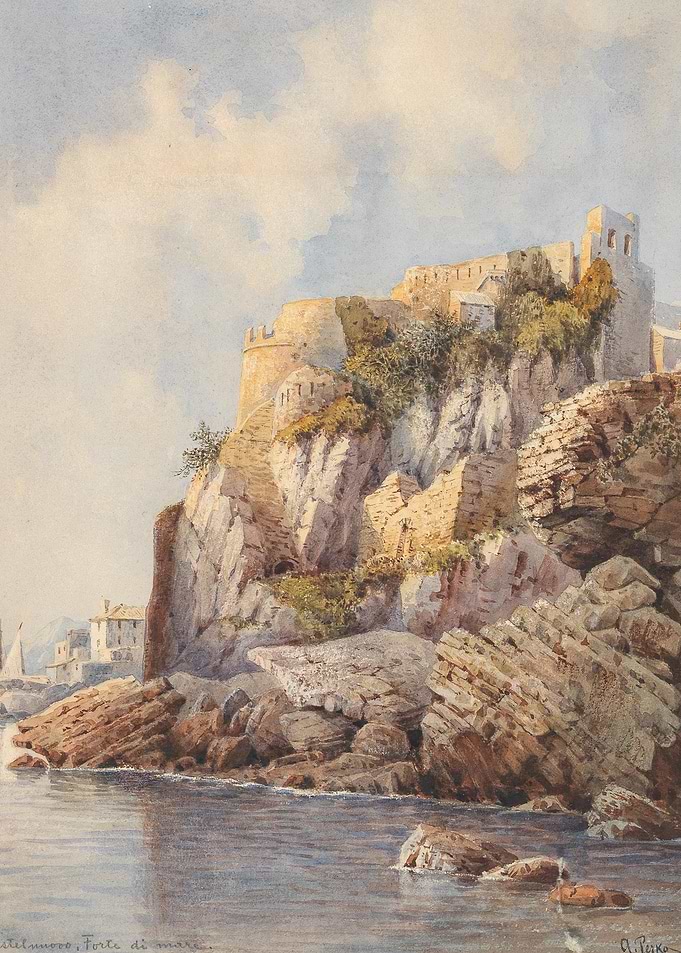 Coastal Fortress on a Rocky Cliff