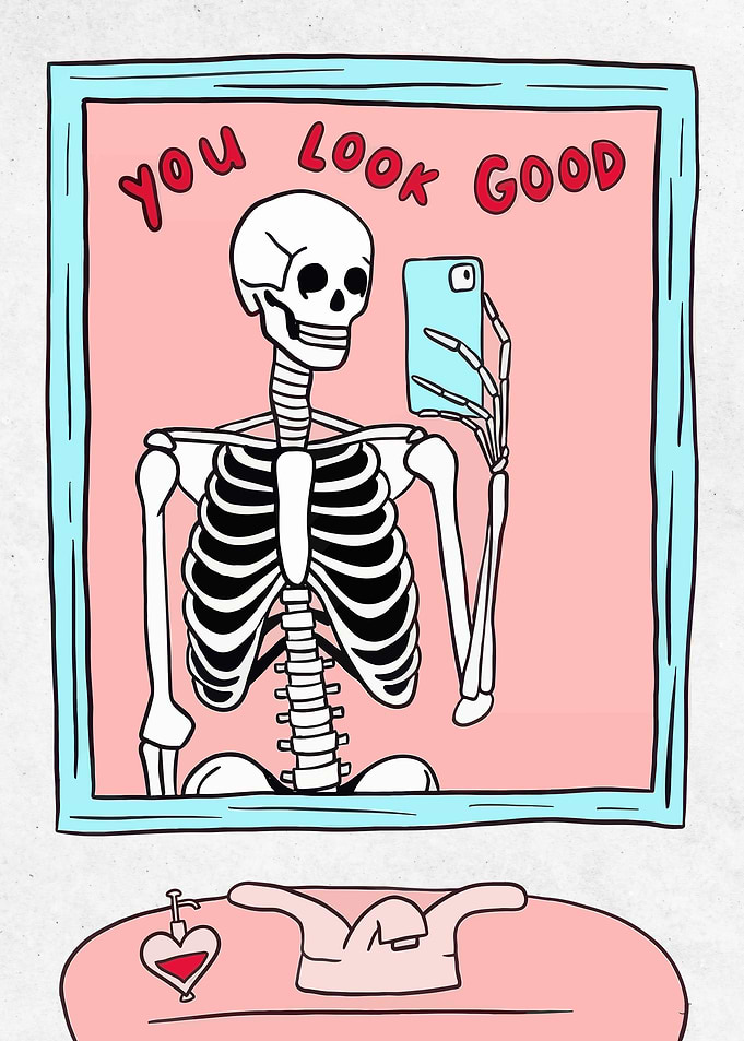 Skeleton Taking a Selfie