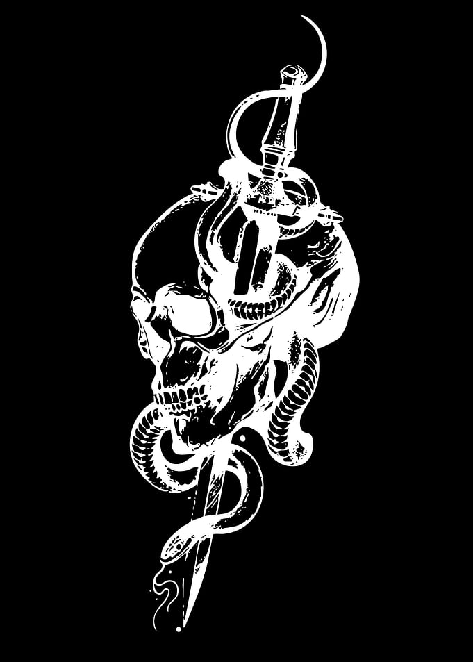 Skull and Sword Tattoo Design