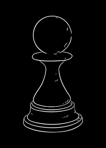 White Chess Pawn on Black