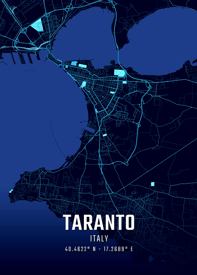 Taranto Italy Midnight City Map