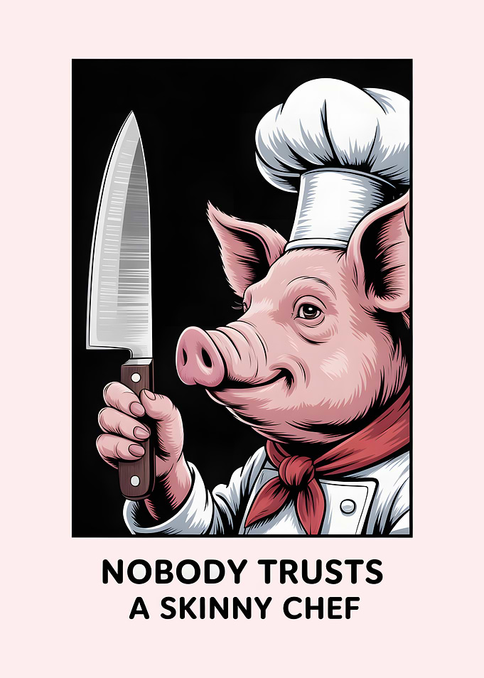 Pig Chef with Knife
