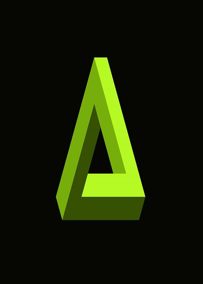 Impossible Triangle Optical Illusion