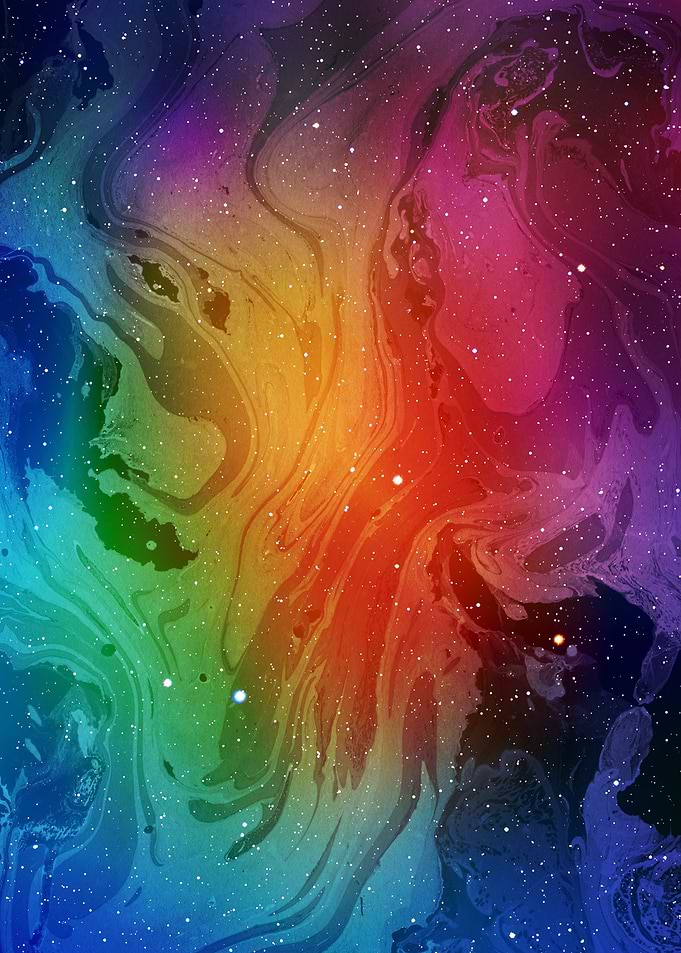 Rainbow Galaxy with Stars