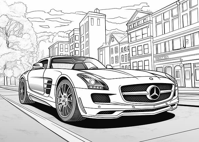 Mercedes SLS AMG Sketch art