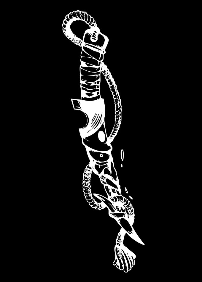 Stylized Knife with Rope and Noose