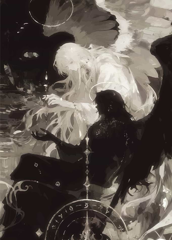 Angels and Demons in Sepia Tones