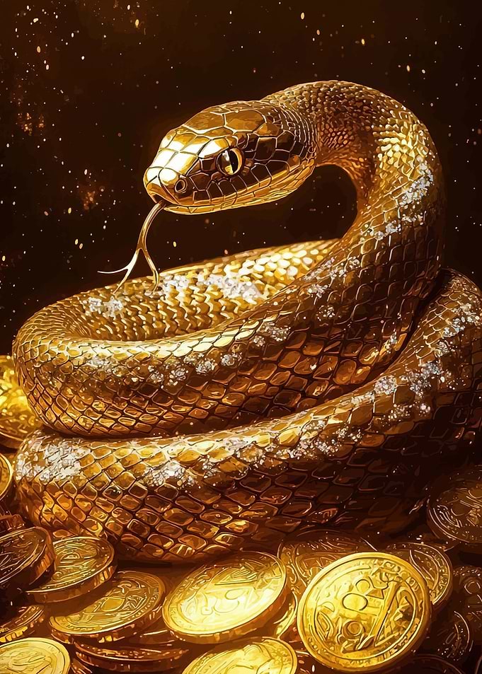 Golden Snake on Coins