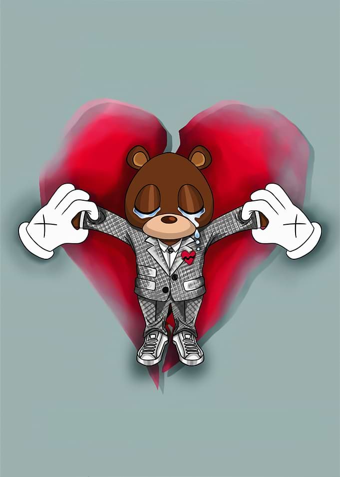 Bear in Suit with Broken Heart