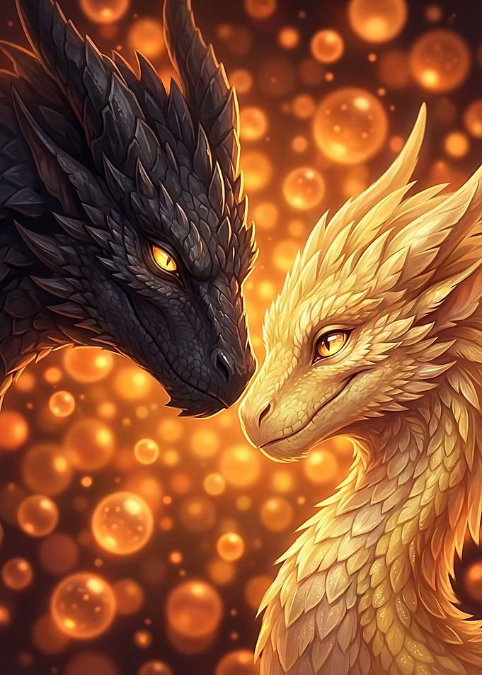 Two Dragons Facing Each Other