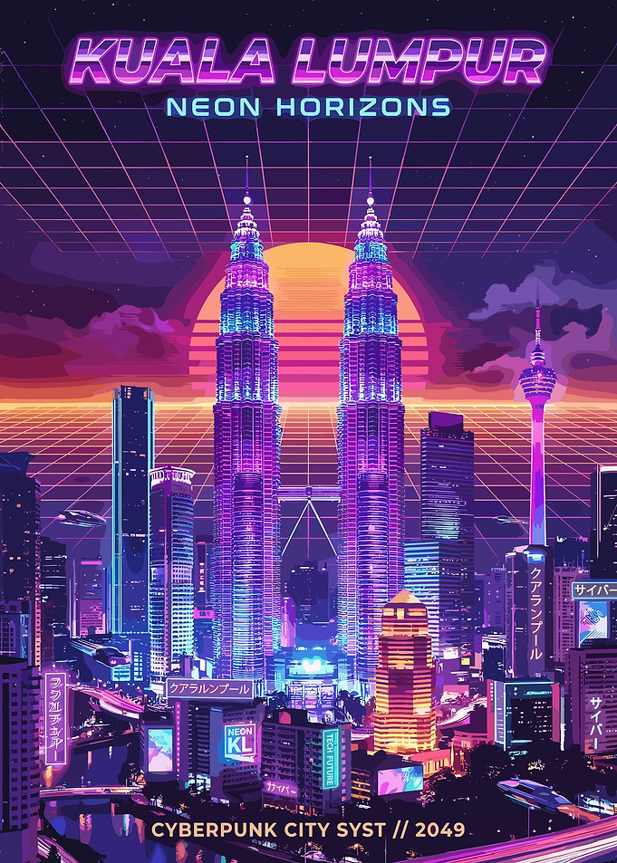 Kuala Lumpur Cyberpunk Cityscape