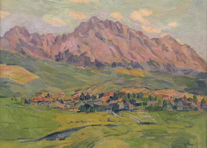 Mountain Village Landscape Painting